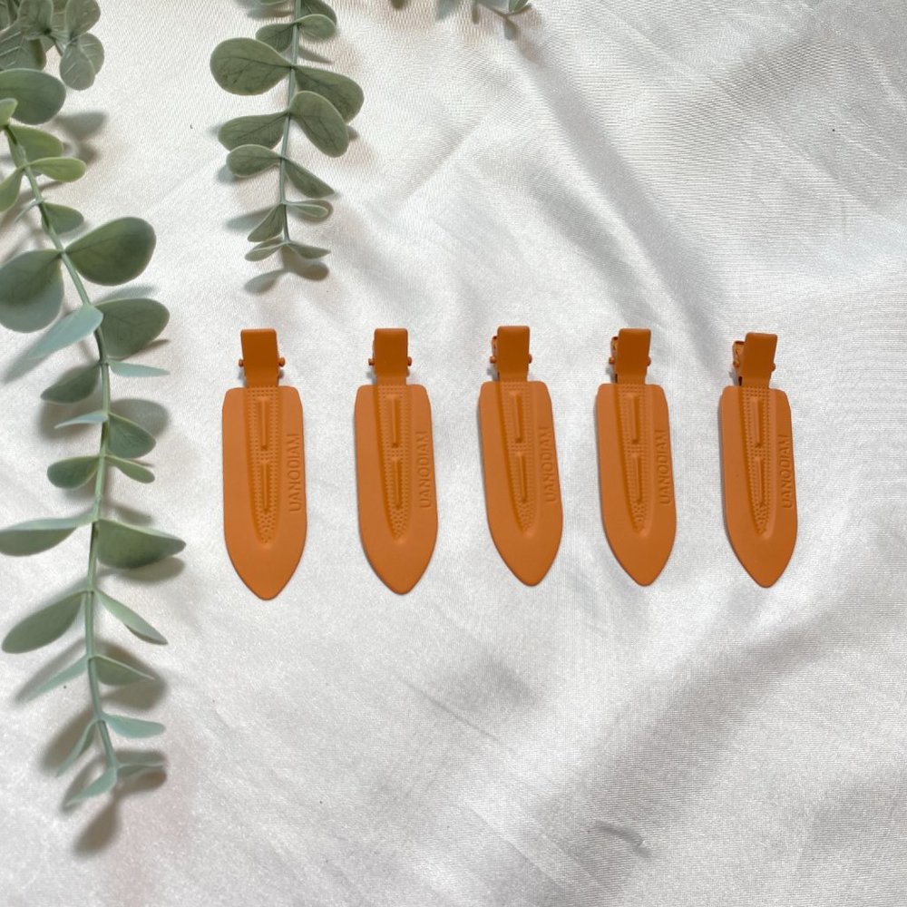 Orange Metal Hair Styling Bang Clips Set of 5 NEW - Picture 2 of 5